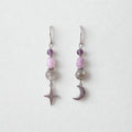 Labradorite Celestial Drop Earrings – Silver Stainless Steel
