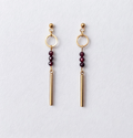 Garnet Bar Drop Earrings – Gold-Plated Stainless Steel