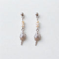 Pearl Seashell Drop Earrings – Silver Stainless Steel